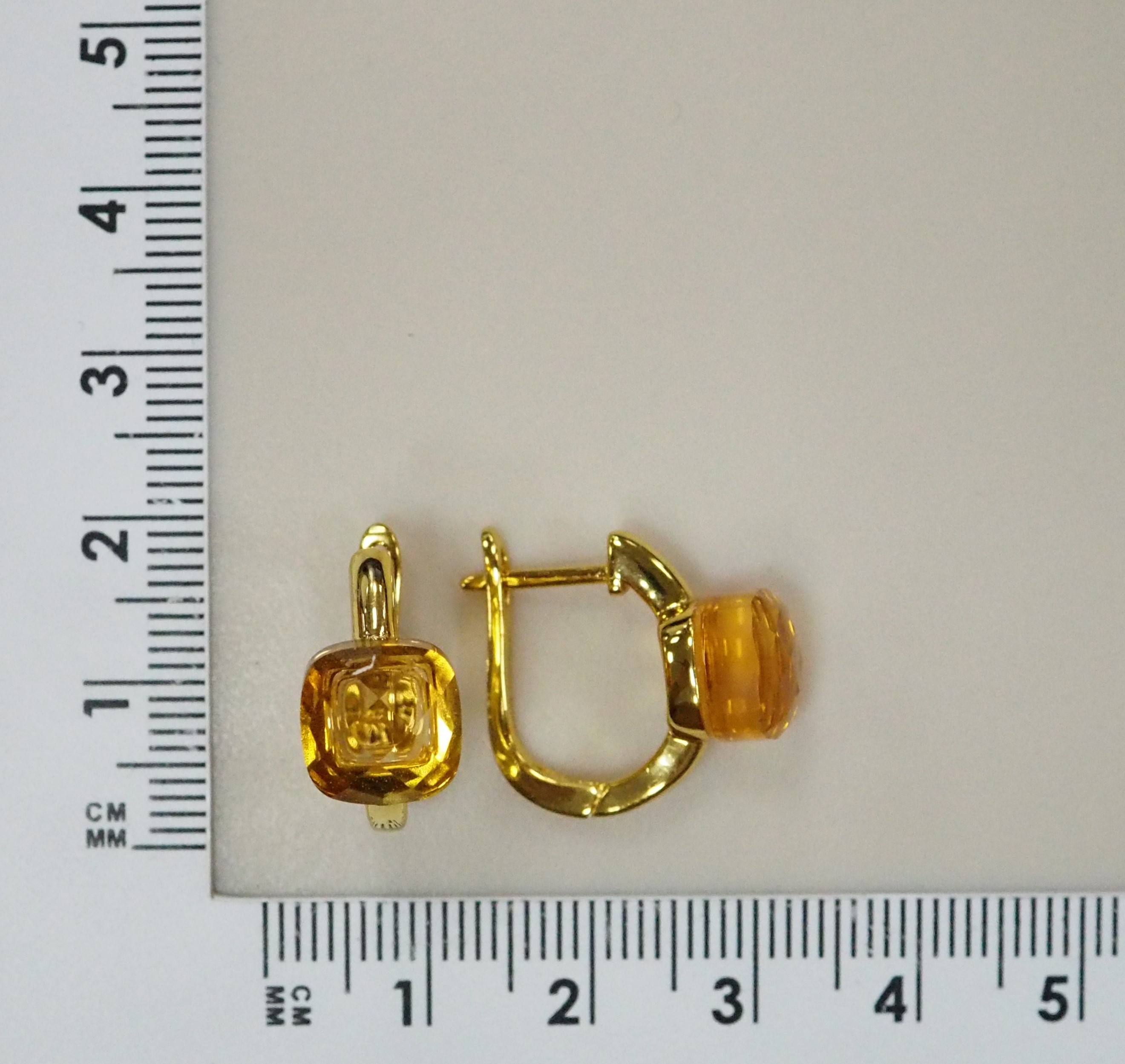 Серебряные серьги с цитринами